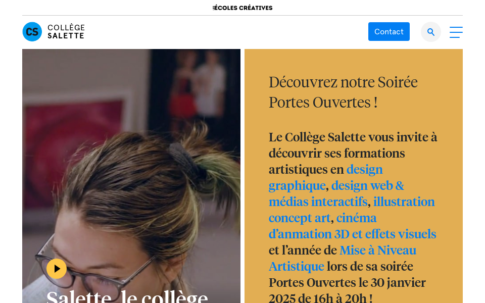 collegesalette.com/ screen capture