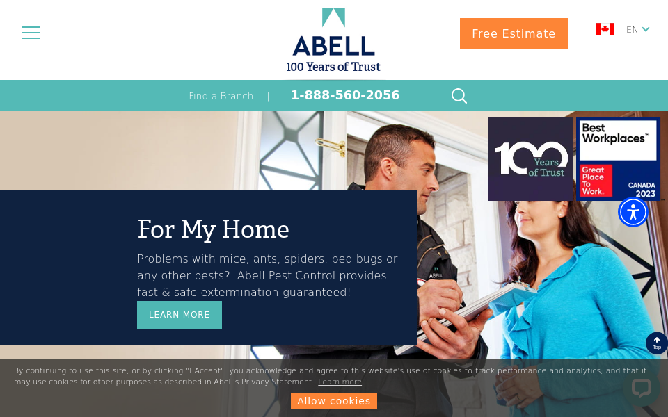 www.abellpestcontrol.com/ screen capture
