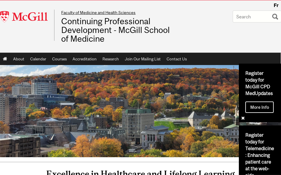 www.mcgill.ca/medicinecpd/ screen capture